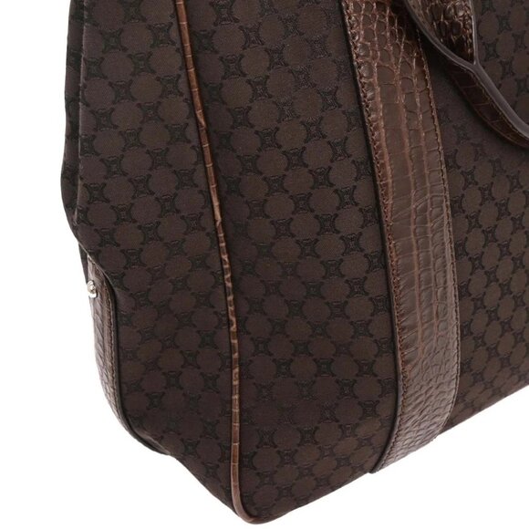 Celine Brown Canvas Embossed Leather Macadam Tote Handbag WC-ST-0059 196165 - Picture 3 of 10